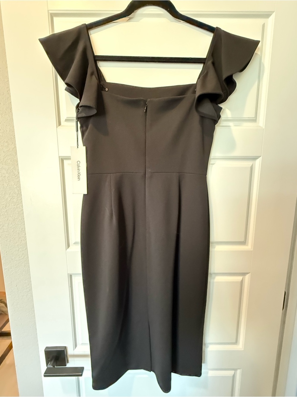 Calvin Klein Black Flutter Sleeve Dress - Picture 2 of 5